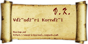 Vásári Kornél névjegykártya