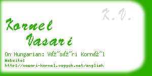 kornel vasari business card